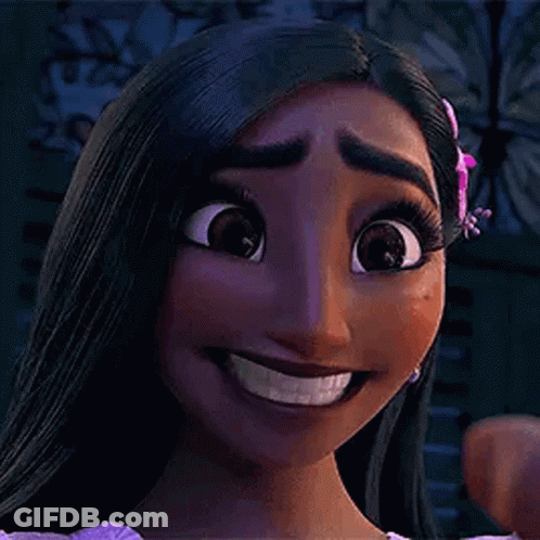 A Close Up Of A Cartoon Character Smiling With Her Eyes Closed . GIF