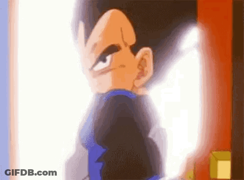 A Close Up Of A Cartoon Character Standing In Front Of A Red Door . GIF