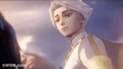A Close Up Of A Cartoon Character Standing Next To A Person . GIF