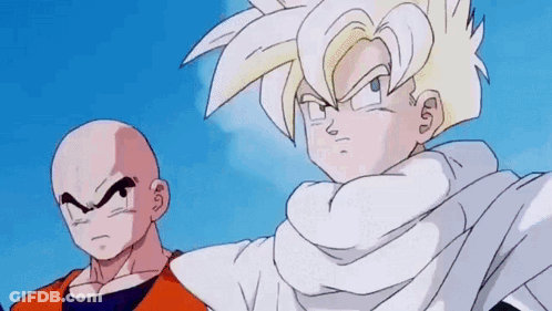A Close Up Of A Cartoon Character Standing Next To Another Character . GIF