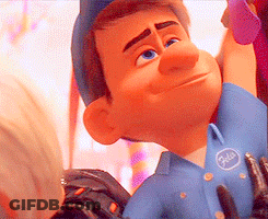 A Close Up Of A Cartoon Character Wearing A Blue Shirt With The Word Fedex On It GIF