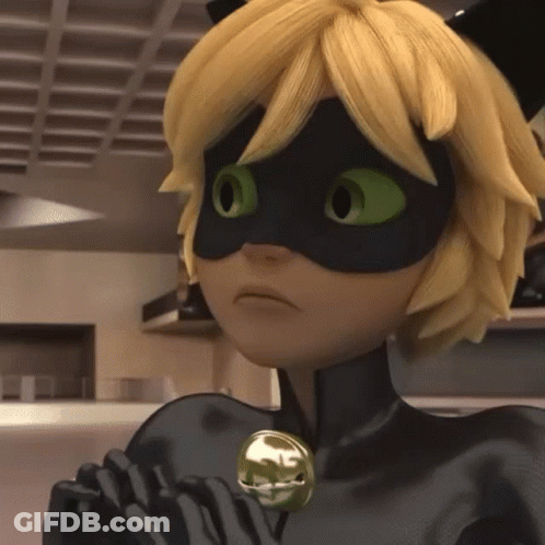 A Close Up Of A Cartoon Character Wearing A Cat Mask And Holding A Bell . GIF
