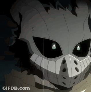 A Close Up Of A Cartoon Character Wearing A Helmet With A Mask On His Face . GIF