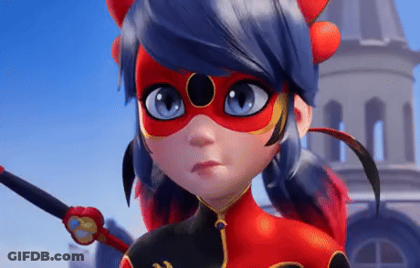 A Close Up Of A Cartoon Character Wearing A Red Mask Holding A Sword . GIF