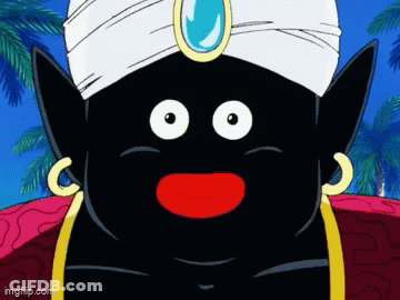 A Close Up Of A Cartoon Character Wearing A Turban And Earrings GIF