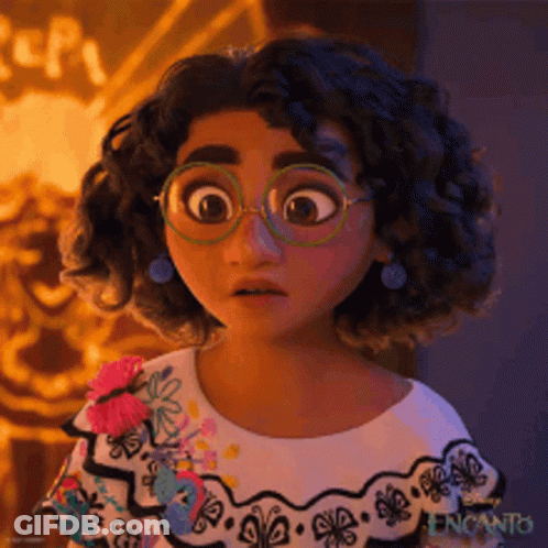 A Close Up Of A Cartoon Character Wearing Glasses GIF