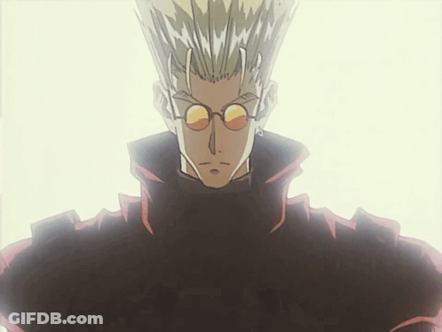 A Close Up Of A Cartoon Character Wearing Glasses And A Black Jacket GIF