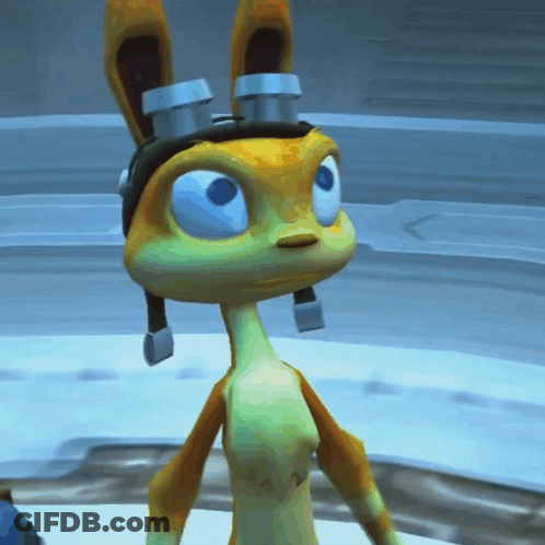 A Close Up Of A Cartoon Character Wearing Goggles And A Hat GIF