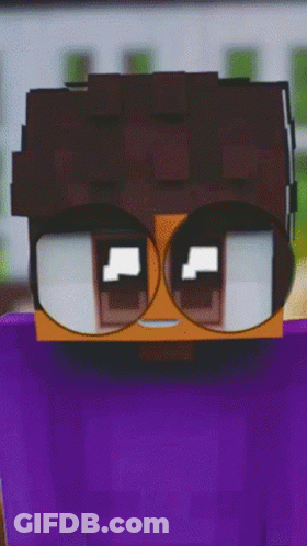 A Close Up Of A Cartoon Character Wearing Sunglasses And A Purple Shirt GIF