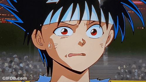 A Close Up Of A Cartoon Character With A Bandana Around His Head GIF