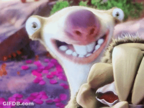 A Close Up Of A Cartoon Character With A Big Smile GIF