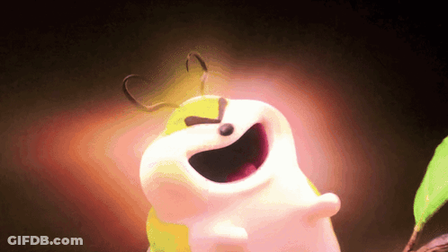 A Close Up Of A Cartoon Character With A Big Smile On His Face GIF