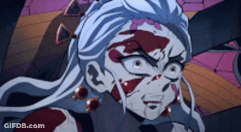 A Close Up Of A Cartoon Character With A Bloody Face . GIF