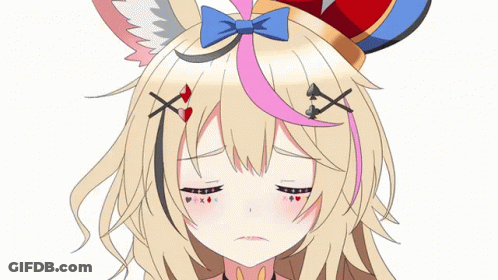 A Close Up Of A Cartoon Character With A Blue Bow On Her Head GIF