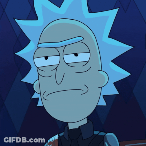 A Close Up Of A Cartoon Character With A Blue Head GIF