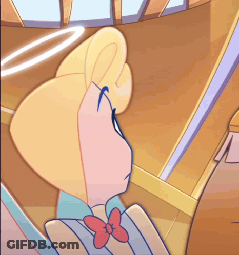 A Close Up Of A Cartoon Character With A Bow Tie GIF