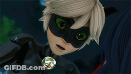 A Close Up Of A Cartoon Character With A Cat Collar GIF