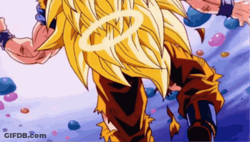 A Close Up Of A Cartoon Character With A Halo Around His Head GIF
