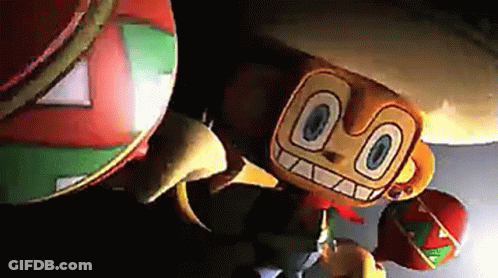 A Close Up Of A Cartoon Character With A Hat On GIF
