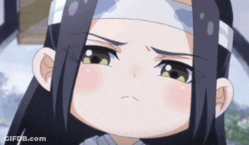 A Close Up Of A Cartoon Character With A Headband On Her Head GIF