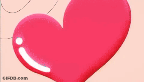 Cartoon Character With Heart On Nose And Smile GIF