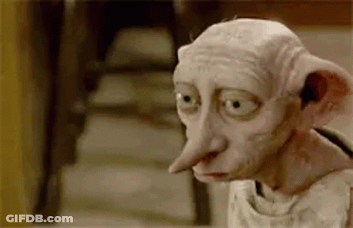 A Close Up Of A Cartoon Character With A Long Nose And Ears . GIF
