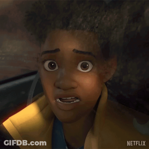A Close Up Of A Cartoon Character With A Netflix Logo On The Bottom GIF