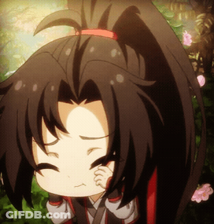 A Close Up Of A Cartoon Character With A Ponytail And Flowers In The Background GIF