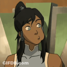 A Close Up Of A Cartoon Character With A Ponytail Making A Funny Face GIF