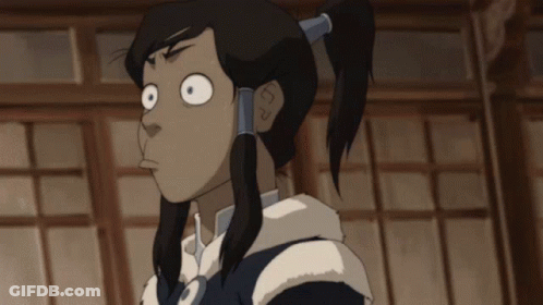 A Close Up Of A Cartoon Character With A Ponytail Making A Surprised Face GIF