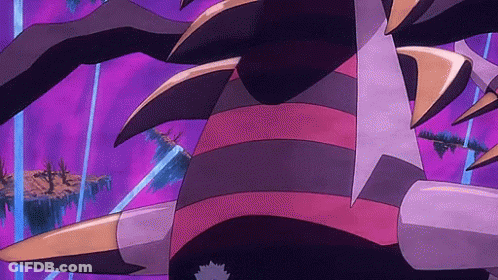 A Close Up Of A Cartoon Character With A Purple Background GIF