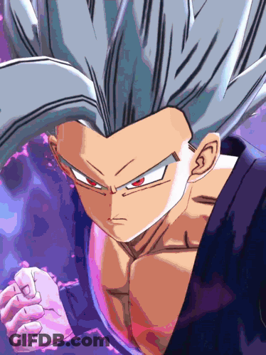 A Close Up Of A Cartoon Character With A Purple Background GIF