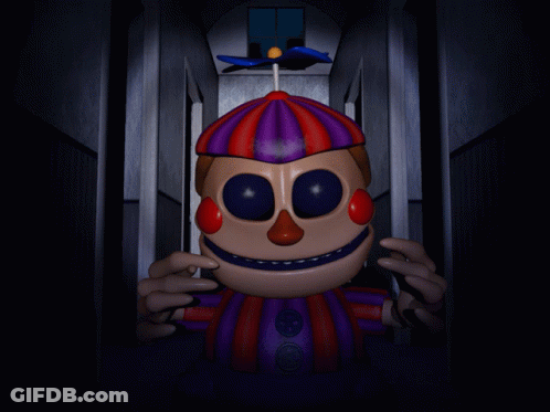 A Close Up Of A Cartoon Character With A Purple Hat GIF