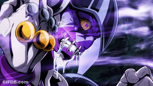 A Close Up Of A Cartoon Character With A Purple Helmet GIF