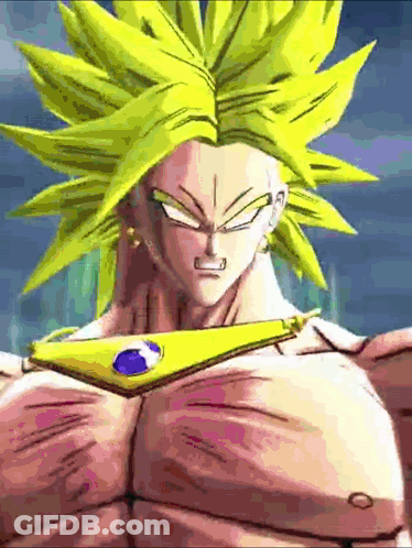 A Close Up Of A Cartoon Character With A Purple Jewel On His Neck GIF