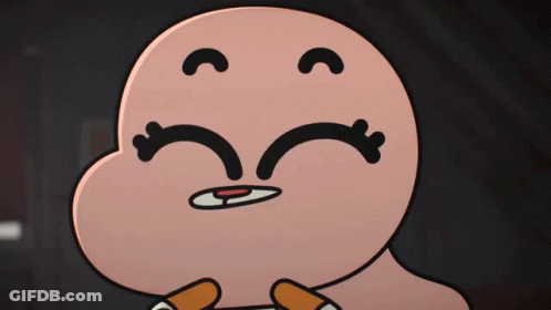 A Close Up Of A Cartoon Character With A Smiley Face GIF