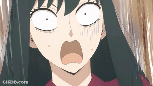 A Close Up Of A Cartoon Character With A Surprised Look On Her Face GIF