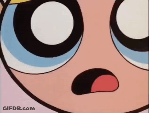 A Close Up Of A Cartoon Character With A Surprised Look On Her Face . GIF