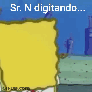 A Close Up Of A Cartoon Character With A Surprised Look On His Face And The Words `` Sr. N Digitando '' . GIF