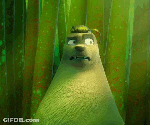 A Close Up Of A Cartoon Character With A Surprised Look On Its Face GIF