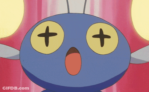 A Close Up Of A Cartoon Character With A Surprised Look On Its Face GIF
