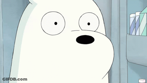 A Close Up Of A Cartoon Character With A Surprised Look On Its Face GIF