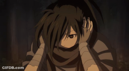 A Close Up Of A Cartoon Character With A Sword In Her Hand GIF