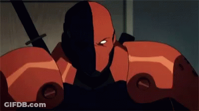 A Close Up Of A Cartoon Character With A Sword In His Hand . GIF