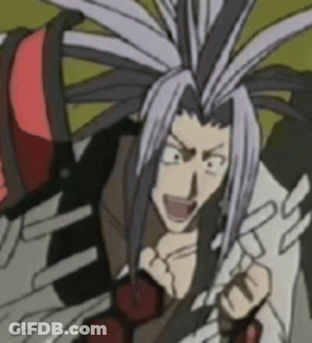 A Close Up Of A Cartoon Character With A Very Long Hair Style GIF