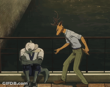 A Close Up Of A Cartoon Character With A White Hat On GIF