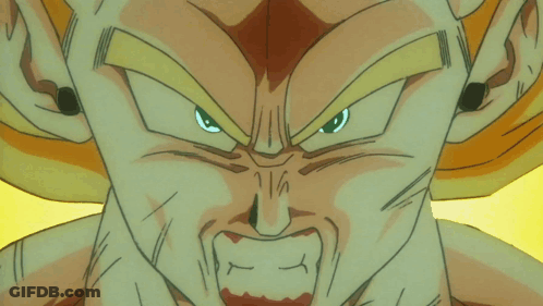 A Close Up Of A Cartoon Character With A Yellow Background GIF