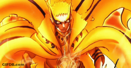 A Close Up Of A Cartoon Character With A Yellow Cape And A Bunch Of Tails . GIF