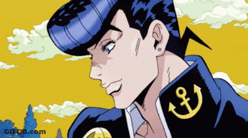 A Close Up Of A Cartoon Character With An Anchor On His Collar GIF