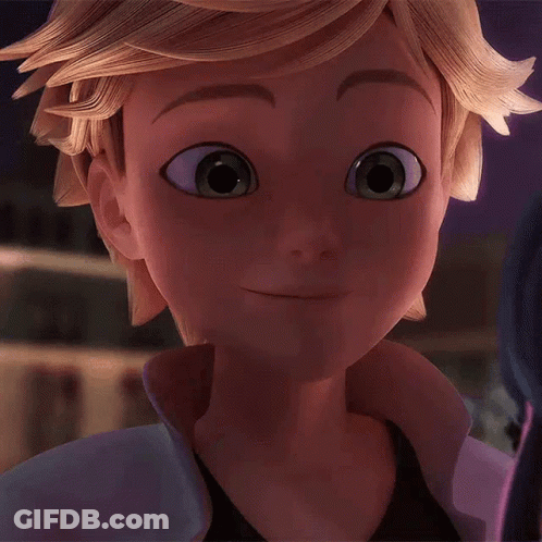 A Close Up Of A Cartoon Character With Big Eyes Smiling GIF